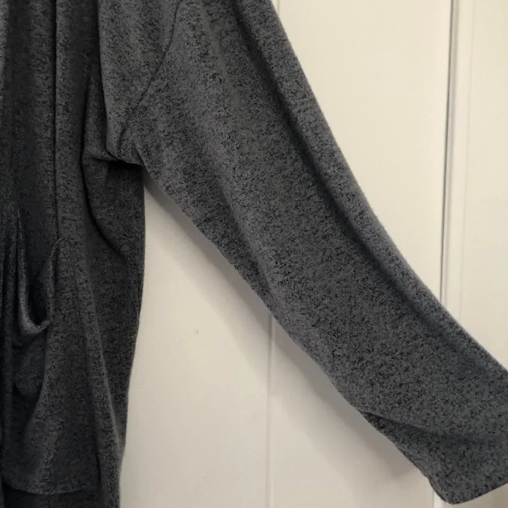 Young Fabulous and Broke Gray Open Cardigan with Hoodie - Picture 8 of 9